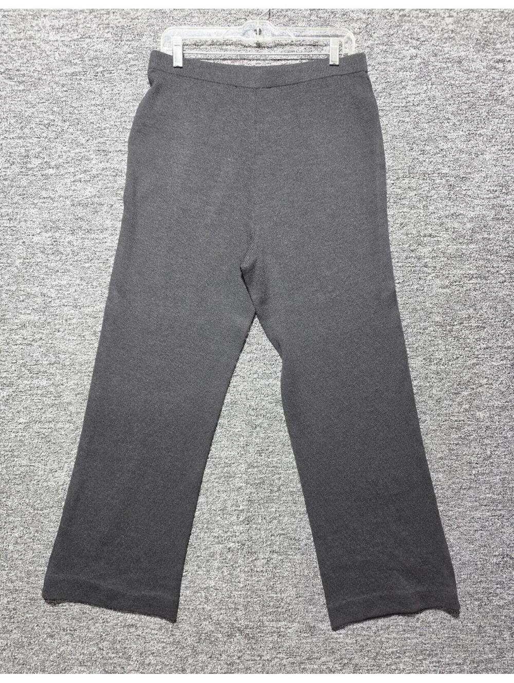 St. John Collection Gray Wool Knit Women's Dress Pants Pull-On Straight Leg 28"